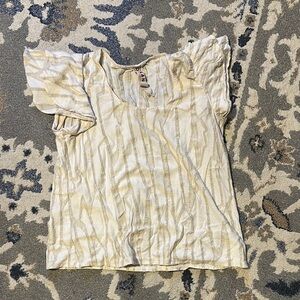 Textured Cream and Tan Blouse